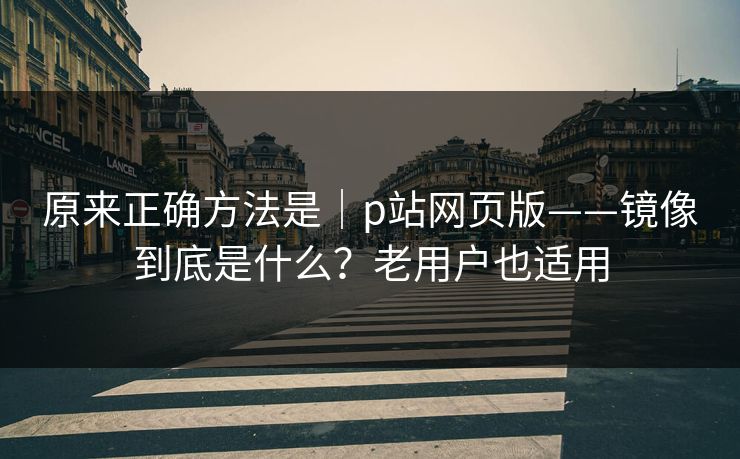 原来正确方法是｜p站网页版——镜像到底是什么？老用户也适用