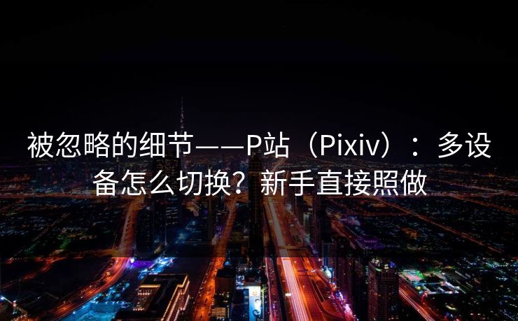 被忽略的细节——P站（Pixiv）：多设备怎么切换？新手直接照做