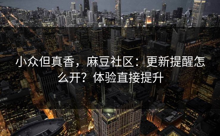 小众但真香，麻豆社区：更新提醒怎么开？体验直接提升