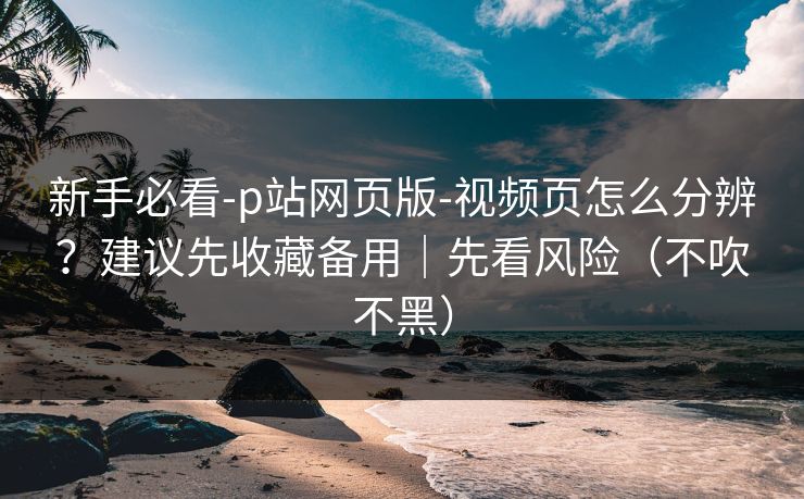 新手必看-p站网页版-视频页怎么分辨？建议先收藏备用｜先看风险（不吹不黑）
