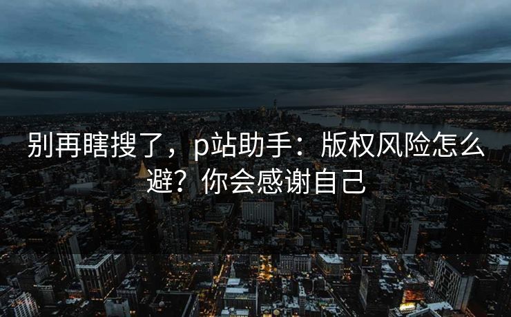 别再瞎搜了，p站助手：版权风险怎么避？你会感谢自己