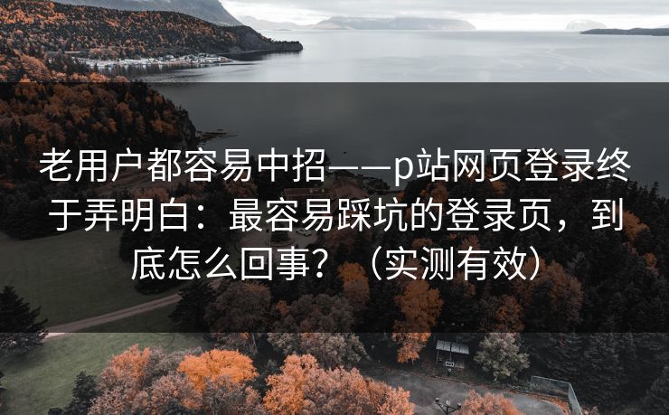 老用户都容易中招——p站网页登录终于弄明白：最容易踩坑的登录页，到底怎么回事？（实测有效）