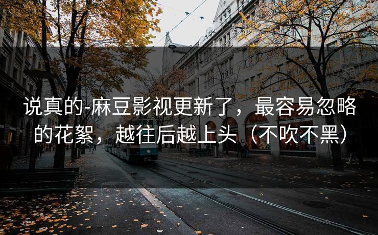 说真的-麻豆影视更新了，最容易忽略的花絮，越往后越上头（不吹不黑）