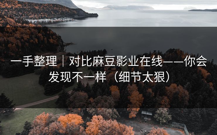 一手整理|对比麻豆影业在线——你会发现不一样(细节太狠)