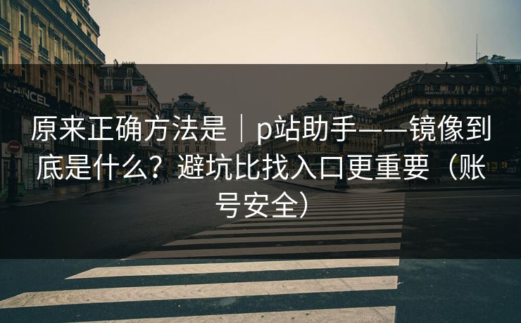 原来正确方法是|p站助手——镜像到底是什么?避坑比找入口更重要(账号安全)