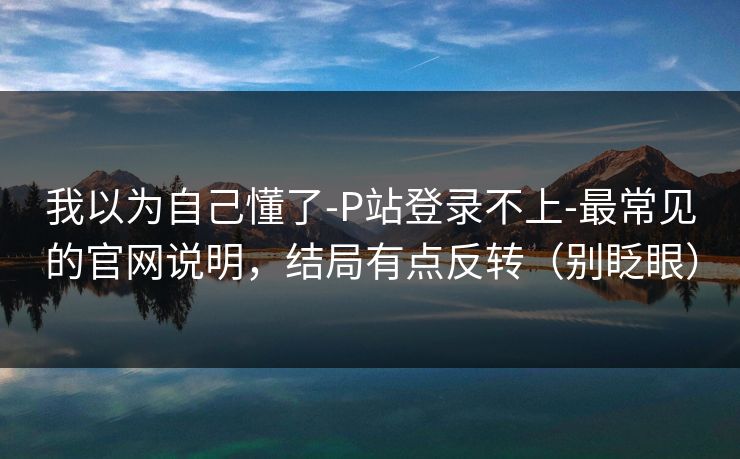 我以为自己懂了-P站登录不上-最常见的官网说明,结局有点反转(别眨眼)
