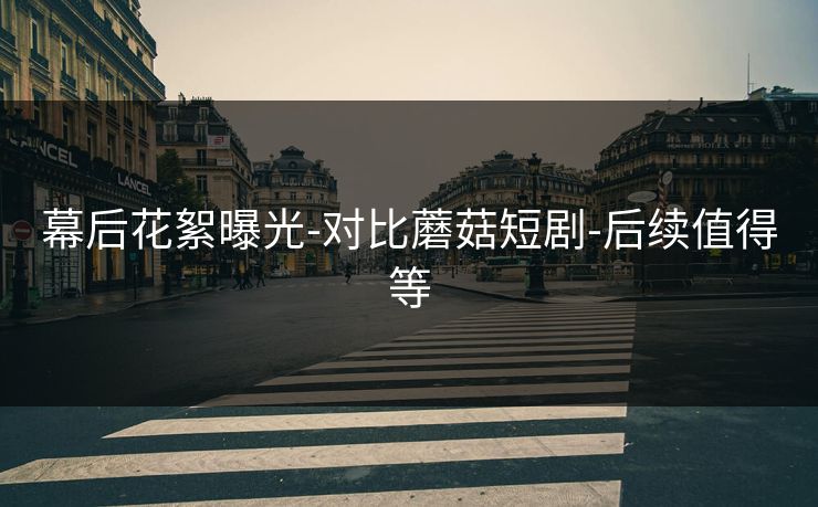 详细阅读:幕后花絮曝光-对比蘑菇短剧-后续值得等 幕后花絮曝光-对比蘑菇短剧-后续值得等